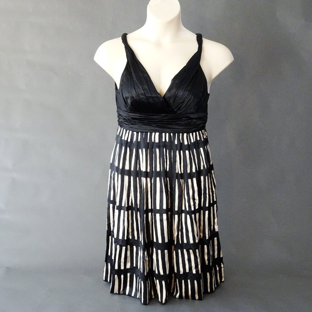 DNKY Black and White Striped Dress